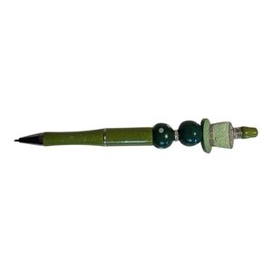 Hand crafted Beaded Pen green leprechaun hat st. Patrick's day NEW H-012